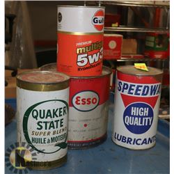 ESTATE LOT OF 4 VINTAGE OIL CANS