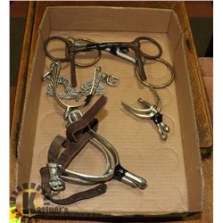 ESTATE LOT OF VINTAGE SPURS AND BITS FOR BRIDLES