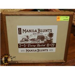 MANILA BLUNTS OAK FRAMED PICTURE