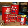 Image 1 : 6 PC BLUE RIBBON BAKING POWDER COLLECTOR TIN SET