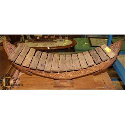 VINTAGE WOOD CARVED XYLOPHONE NO MALLET