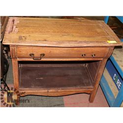 ANTIQUE WOOD WASHSTAND 33.5" X 17" X 28"