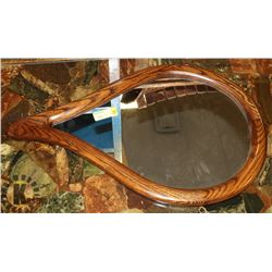 VINTAGE WOOD TEAR DROP MIRROR. FURNITURE