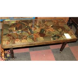 HOME CRAFTED COFFEE TABLE WITH STONE TOP