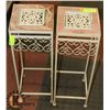 Image 1 : PAIR OF CERAMIC & METAL PLANT STANDS - SOME WARE.