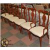 Image 1 : LOT OF 6 WOOD & FLORAL PATTERNED SEAT DINING