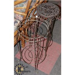 LOT OF 2 ASSORTED PLANT STANDS. FURNITURE