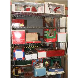 RACK OF ASSORTED CHRISTMAS ANIMATED FIGURES,