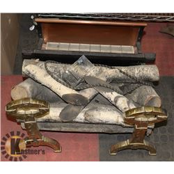 VINTAGE WOOD FIRE PLACE INSERT, ELECTRIC