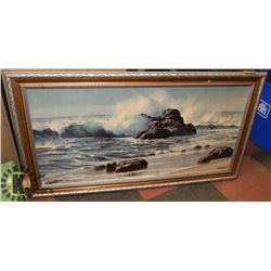 FRAMED OCEAN SCENE ARTWORK BY FETHEROLF.
