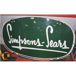 1953 PORCELAIN SIMPSON SEARS NEON STORE SIGN