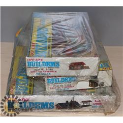 LOT OF 3 LIFE LIKE BUILDEMS HO SCALE BUILDINGS