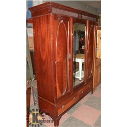 ANTIQUE WOOD WARDROBE-HAS BUBBLING AND CRACKS ON