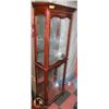 WOOD & GLASS CABINET, 24"X12"X72".