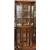 WOOD & GLASS CABINET WITH ROUNDED FRONT,