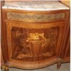 Image 2 : LARGE WOOD INLAY MARBLE TOP SOLID VANITY. FURNITUE