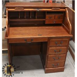 OAK ROLL TOP DESK. FURNITURE