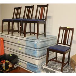 ESTATE LOT OF 4 WOOD CARVED SIDECHAIRS