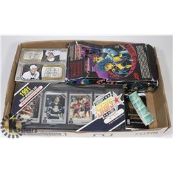 FLAT OF HOCKEY AND MARVEL BOX WITH UNOPENED PACKS