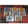 Image 1 : 8 VINTAGE DISNEY CARICATURES QUILT PATCHES FRAMED.