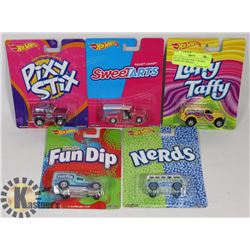 SET OF 5 SEALED WILLY WONKA CANDY HOT WHEELS