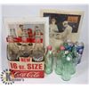 Image 1 : BOX WITH VINTAGE COCA COLA BOTTLES AND OTHER