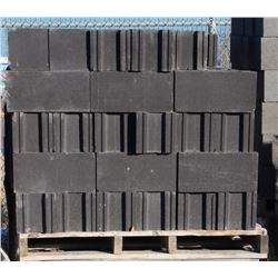 PALLET OF BLACK CONCRETE STRETCHER BLOCKS