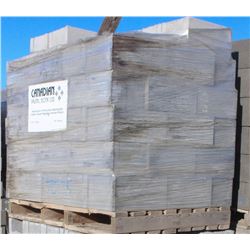PALLET OF LIGHT GREY KNOCKOUT BOND BEAM BLOCKS