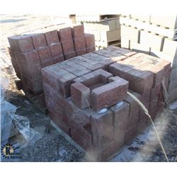 PALLET OF TERRACOTTA SPLIT FACED CORNER BLOCKS