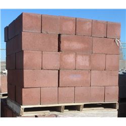 PALLET OF TERRACOTTA SPLIT FACED CONCRETE BLOCKS