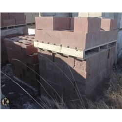 PALLET OF TERRACOTTA SPLIT FACED CONCRETE BLOCKS