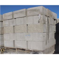 PALLET OF LIGHT GREY SPLIT FACED CONCRETE BLOCKS
