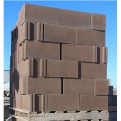 PALLET OF BROWN CONCRETE STRETCHER BLOCKS