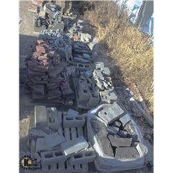 8 PALLETS OF ASSORTED DAMAGED CONCRETE BLOCKS