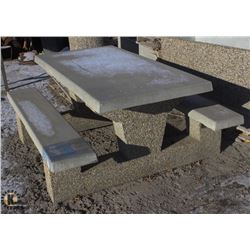 PEBBLED CONCRETE PICNIC TABLE