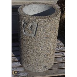 PEBBLED CONCRETE GARBAGE CAN