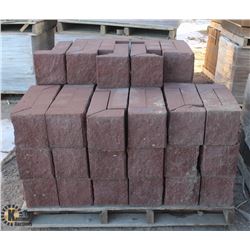PALLET OF TERRACOTTA SPLIT FACED CORNER BLOCKS