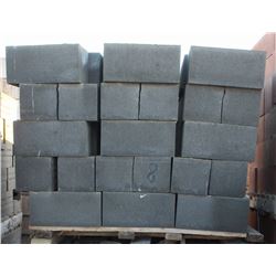 PALLET OF DARK GREY SPLIT FACED PILLAR BLOCKS