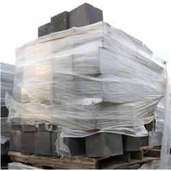 PALLET OF BLACK SPLIT FACED HALF CINDER BLOCK
