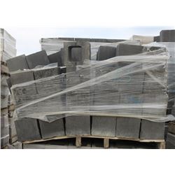 PALLET OF BLACK SPLIT FACED HALF CINDER BLOCK