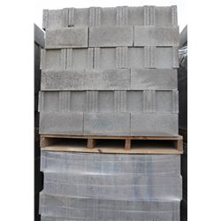 PALLET OF DARK GREY CONCRETE STRETCHER BLOCKS