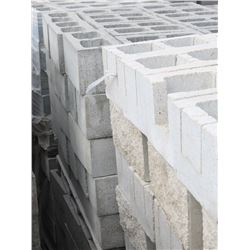 PALLET OF GREY SPLIT FACED CONCRETE BLOCKS