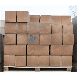 PALLET OF TERRACOTTA SPLIT FACED CORNER BLOCKS