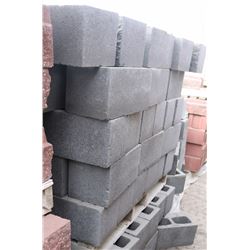 PALLET OF DARK GREY SPLIT FACED CONCRETE BLOCKS