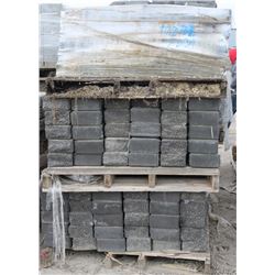 3 PALLETS OF DARK GREY RETAINING WALL BLOCKS