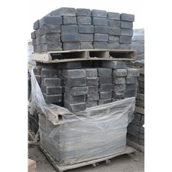 3 PALLETS OF DARK GREY RETAINING WALL BLOCKS