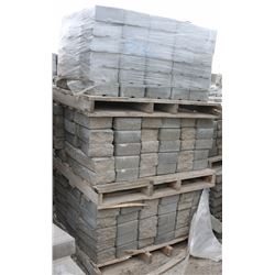 3 PALLETS OF LIGHT GREY RETAINING WALL BLOCKS