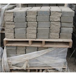 2 PALLETS OF LIGHT GREY RETAINING WALL BLOCKS