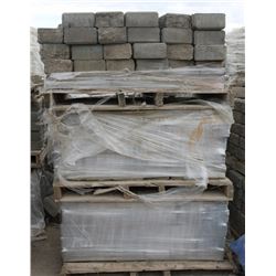 3 PALLETS OF GREY RETAINING WALL BLOCKS