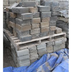 2 PALLETS OF ASSORTED COLOR RETAINING WALL BLOCKS
